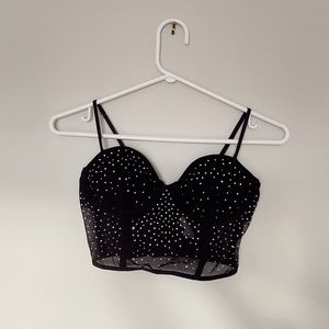 Garage mesh sparkle bralette bustier